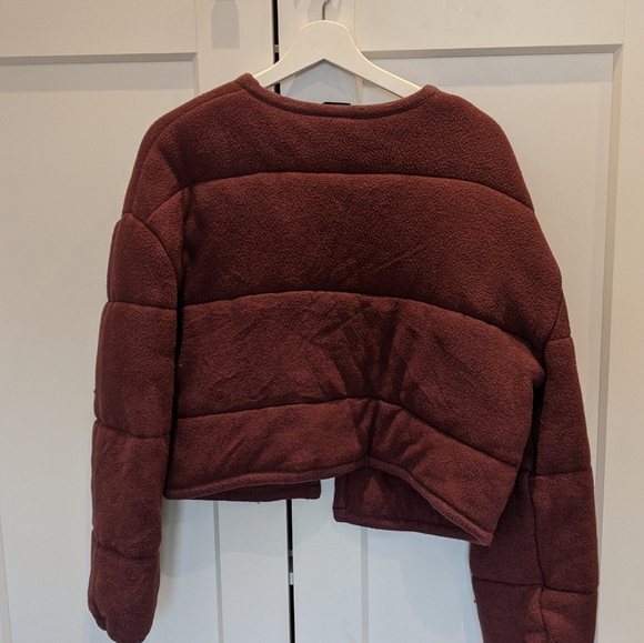 Cozy burgundy sweater jacket - Picture 3 of 3